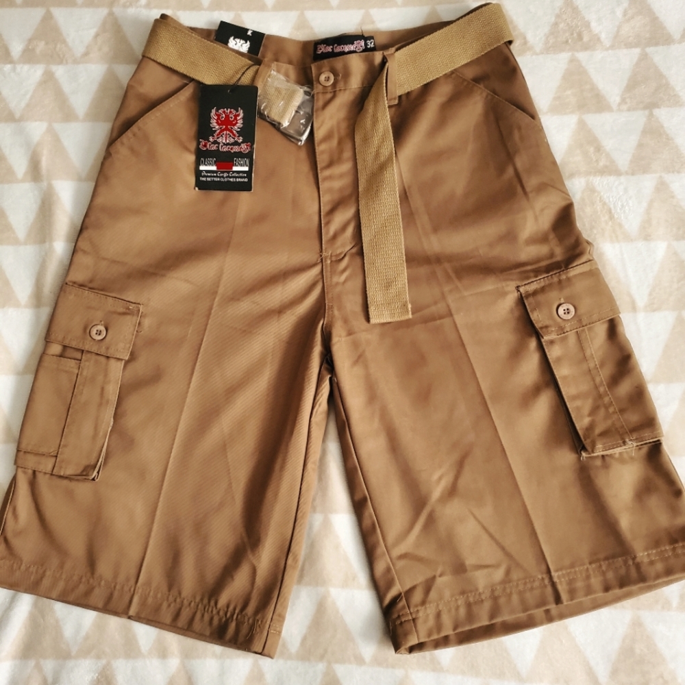 Mens Bronze/Brown Cargo Shorts, Size 32, Blac LacqueR brand